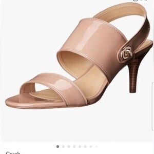 Coach Marla Tan Patent Sling Heeled Sandal 9.5